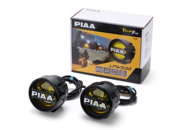 PIAA LPW530 přídavné žluté mlhové kulaté LED světlomety o průměru 89 mm