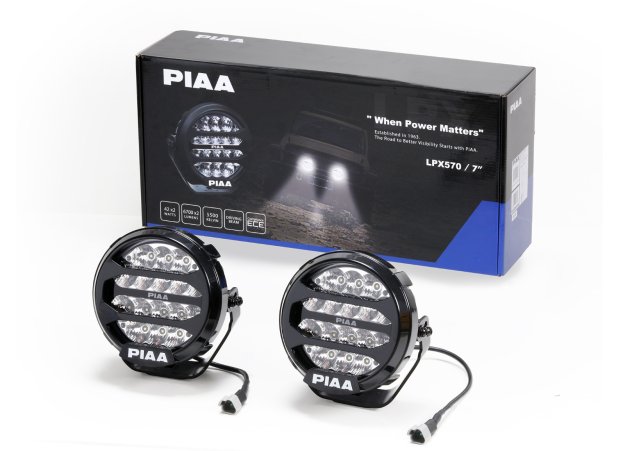 PIAA LPX570 přídavné dálkové kulaté LED světlomety o průměru 184 mms funkcí denního svícení, homolog